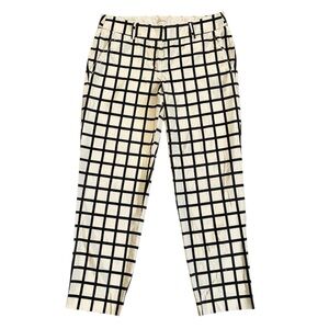 Black and Ivory/Off- White window Pane Pants 100% Cotton/Spandex